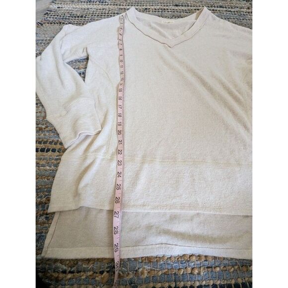 Beige Vneck L/S High Low Soft Comfy Cozy Oversized Sweater L Contemporary Soft - Picture 3 of 6